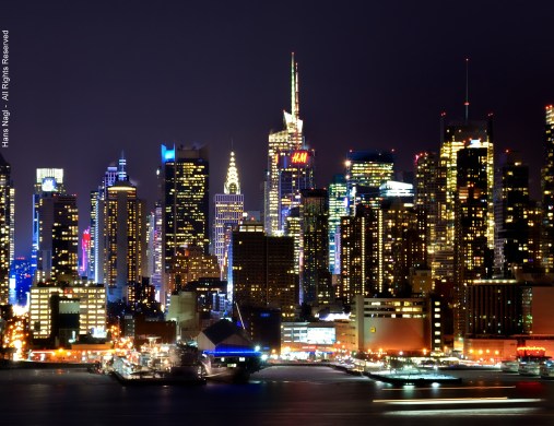 Winter Night View of Manhattan